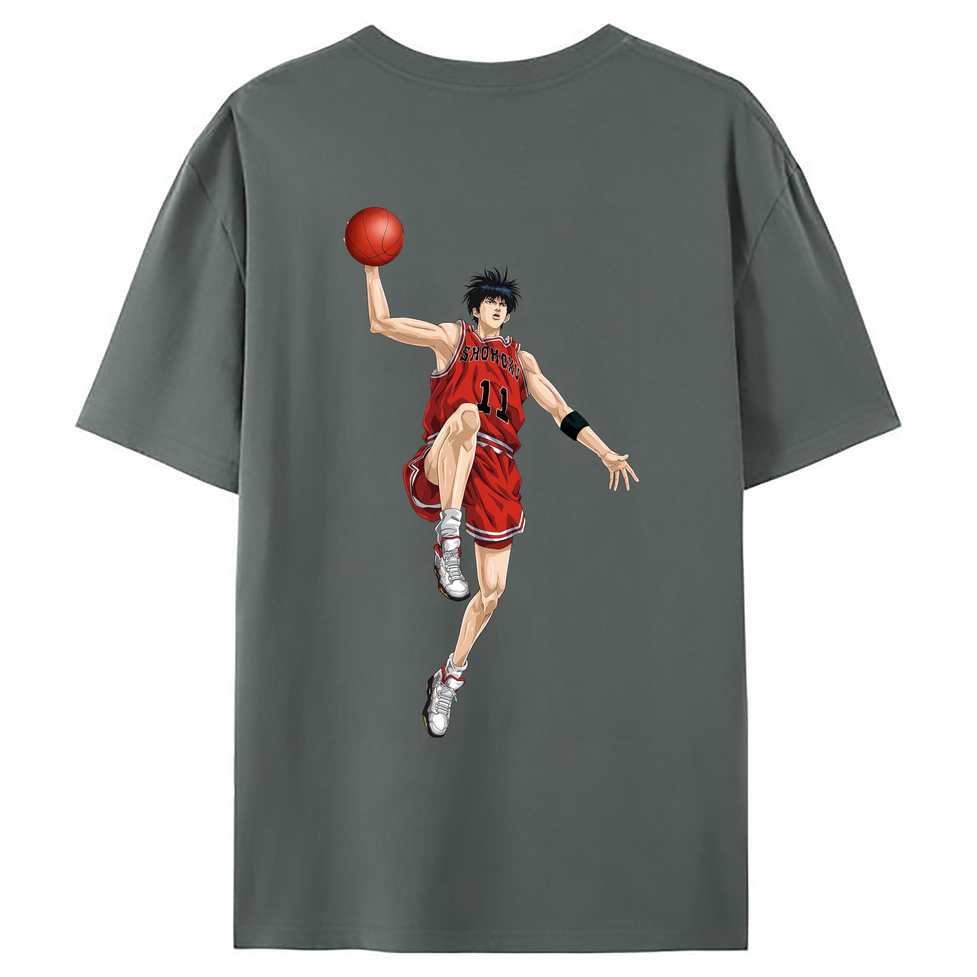 （画像用） SLAM DUNK／スラムダンク 綿100％ メンズ半袖Tシャツ（バックプリント） 通気性